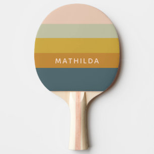 Retro Geometrisk Pastell Färgblock Anpassad Pingisracket