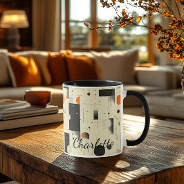 Retro Geometrisk Personlig Mugg - Unik Vintage