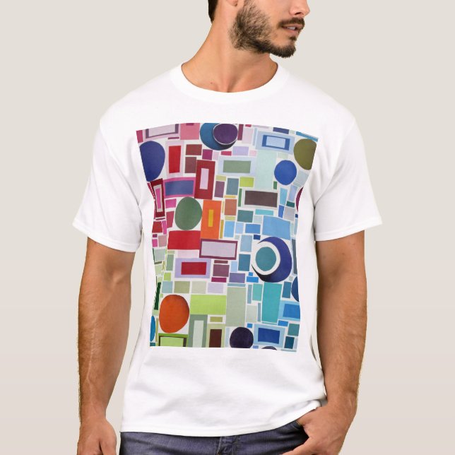 Retro geometrisk Psychedelic Collage för 60-tal T Shirt (Framsida)