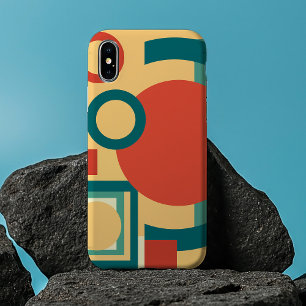 Retro Geometrisk Risograf Stil Abstrakt Design