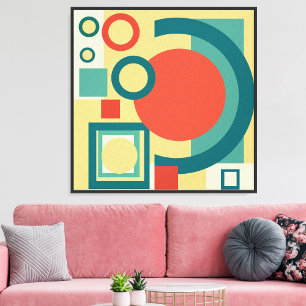 Retro Geometrisk Risograf Stil Abstrakt Design Fototryck