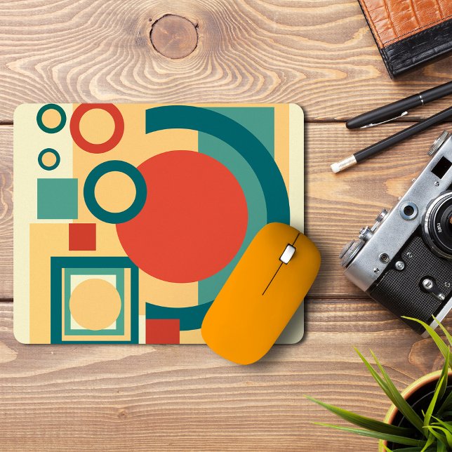 Retro Geometrisk Risograf Stil Abstrakt Design Musmatta (Retro Geometric Risograph Style Abstract Design. Mouse Pad)