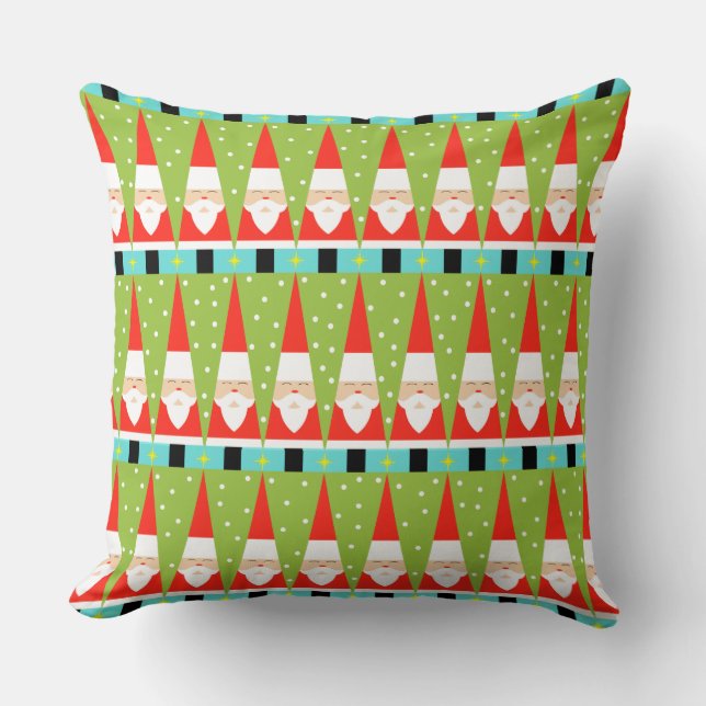 Retro geometrisk Santa dekorativ kudde (Framsida)