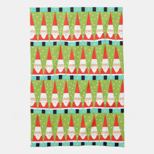 Retro geometrisk Santa kökshandduk