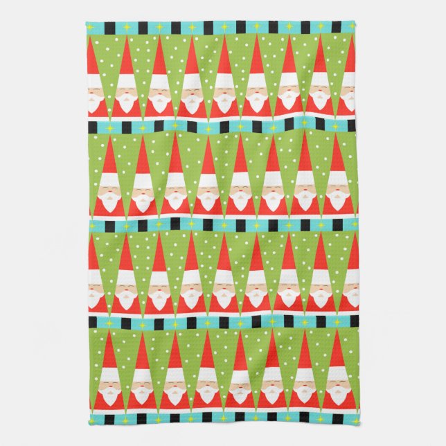 Retro geometrisk Santa kökshandduk (Vertikal)