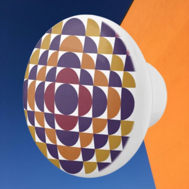 Retro geometriska cirklar keramisk knopp (Skapare uppladdad)