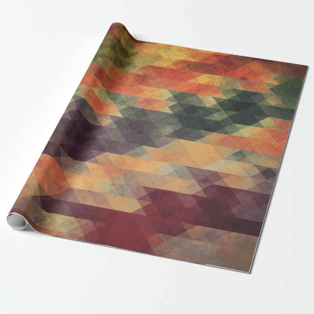 Retro geometriska djärva randar ha på sig färger presentpapper (Utrullad)