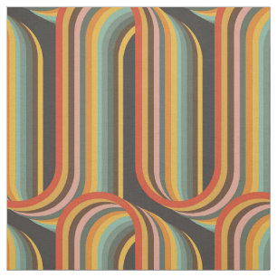 Retro geometriska färgglada linjer tyg