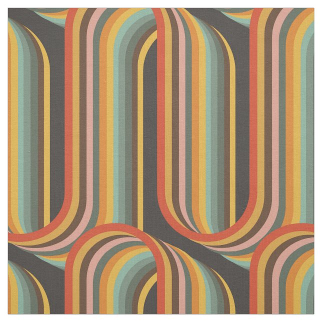 Retro geometriska färgglada linjer tyg (Provkarta)