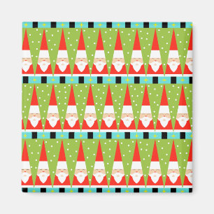 Retro geometriska Santa kvadrerar magneten Magnet