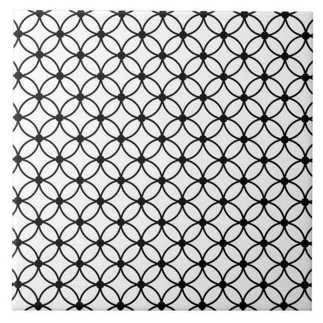 Retro geometriskt abstrakt mönster för svart & för kakelplatta (Framsidan)