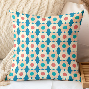 Retro geometriskt blommigt mönster kudde