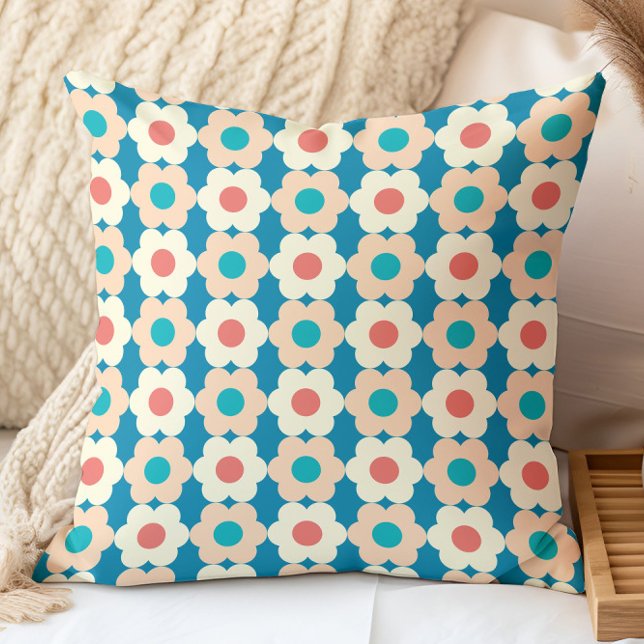 Retro geometriskt blommigt mönster kudde (Skapare uppladdad)