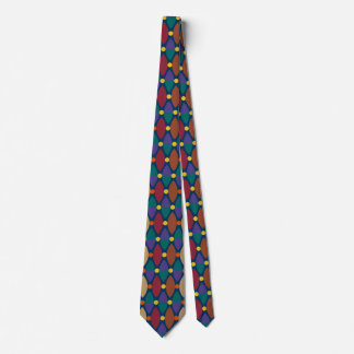 Retro geometriskt diamantmönster i varma färger slips