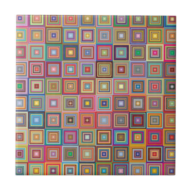 Retro geometriskt fyrkantigt kakel mönster (Framsidan)