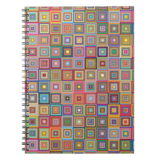 Retro geometriskt fyrkantigt kakel mönster anteckningsbok