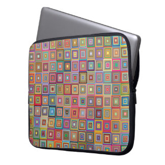 Retro geometriskt fyrkantigt kakel mönster laptop fodral