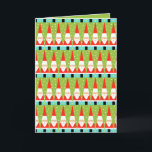Retro Geometriskt julkort Helgkort<br><div class="desc">Hur du än ser på det så är Retro Geometric julkort rent helgdag stollig! Det är rader med Santas. Nej, det är Julgranar rader. Nej, det är rader av Santas formade som Julgranar och rader av fjällande grönt Julgranar med vitt polka dots. Det är kitschy. Den är färgstark. Och om...</div>