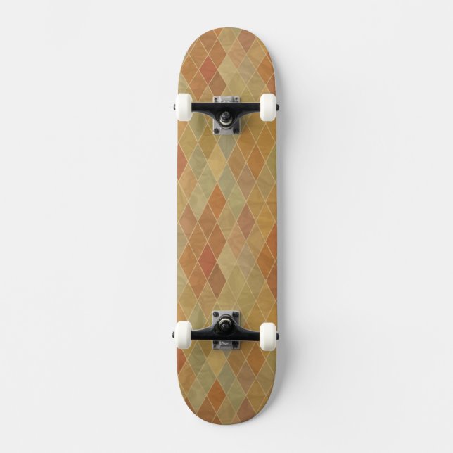 Retro geometriskt mönster 2 skateboard bräda 20,5 cm (Framsida)