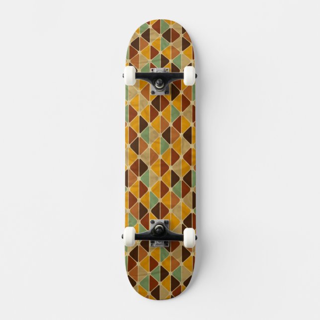 Retro geometriskt mönster 3 skateboard bräda 21,5 cm (Framsida)