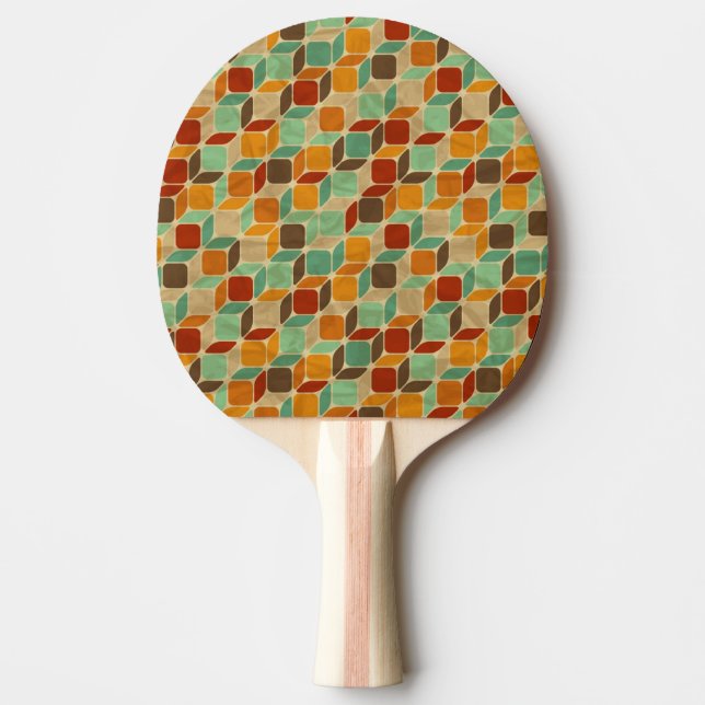 Retro geometriskt mönster 4 pingisracket (Framsidan)