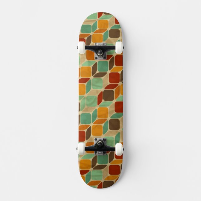 Retro geometriskt mönster 4 skateboard bräda 20 cm (Framsida)