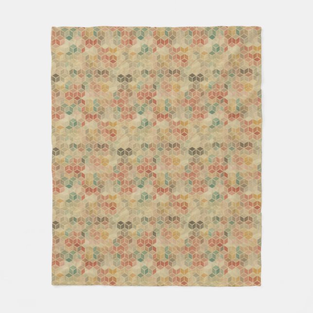 Retro geometriskt mönster 5 fleecefilt (Framsidan)