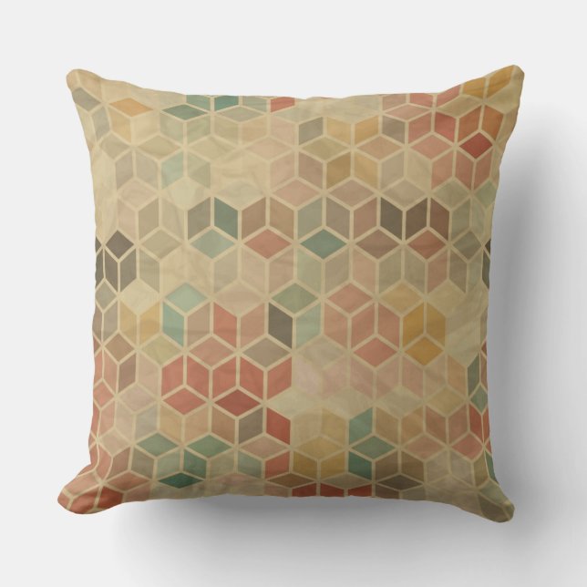 Retro geometriskt mönster 5 kudde (Framsida)