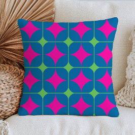 Retro geometriskt mönster djärvt mitten av seklets kudde