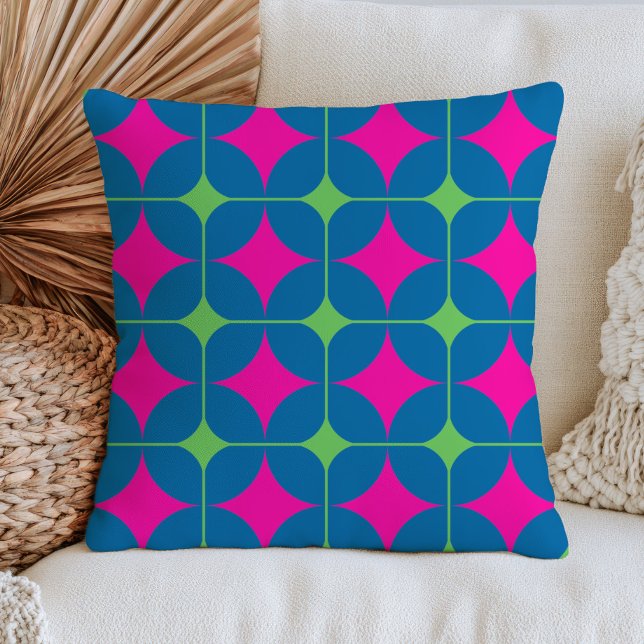 Retro geometriskt mönster djärvt mitten av seklets kudde (Skapare uppladdad)