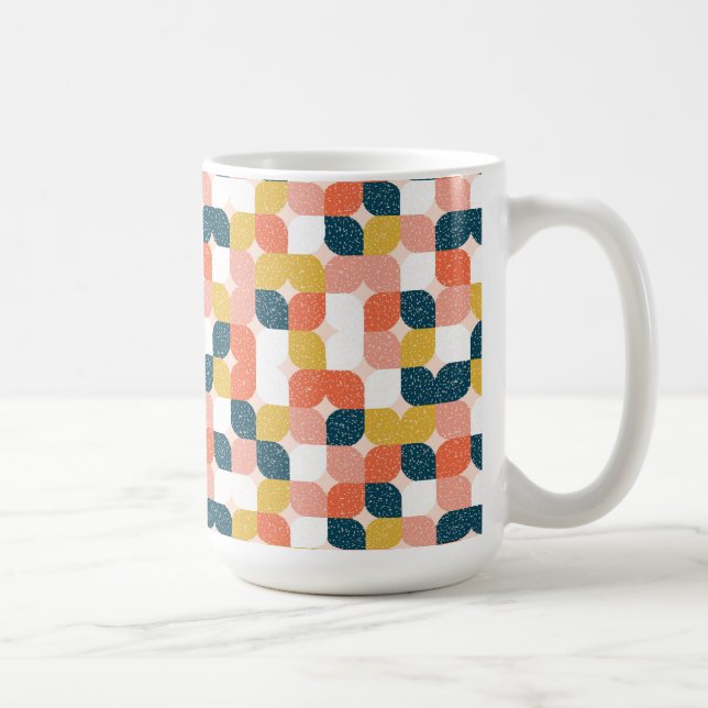 Retro geometriskt mönster för Bauhaus Kaffemugg (Höger)