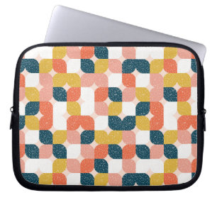Retro geometriskt mönster för Bauhaus Laptop Fodral