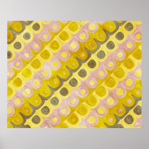 Retro geometriskt mönster i gult och rosa poster