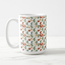 Retro geometriskt mönster kaffemugg