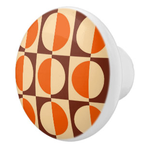 Retro geometriskt mönster med halva fyrkanter och knopp