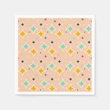 Retro geometriskt mönster med teal, orange, svart