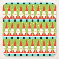 Retro geometriskt Santa hårt pappersunderlägg