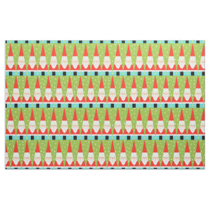 Retro geometriskt Santa kammat bomullstyg Tyg
