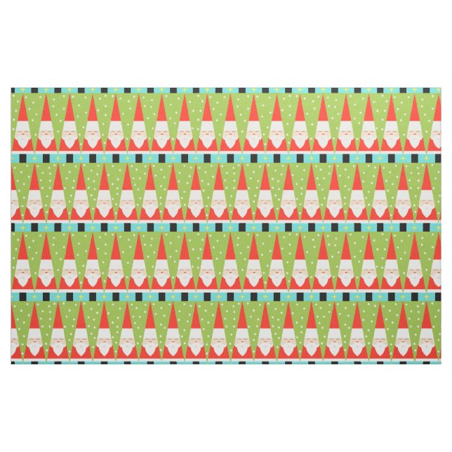 Retro geometriskt Santa kammat bomullstyg Tyg (Fat Quarter)