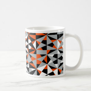 Retro geometriskt skraj orange grå kaffemugg