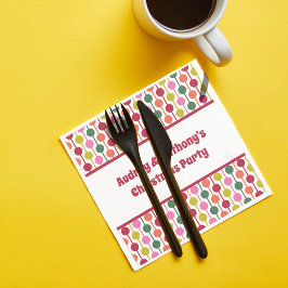 Retro Geometrtic Mönster Anpassningsbar Meddelande Pappersservett