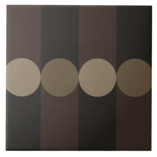Retro Geometry Rand Circles Black Guld Kakelplatta
