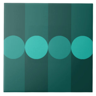 Retro Geometry Rand Circles Teal Kakelplatta