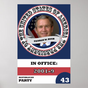 Retro George W. Bush presidents- historia Poster