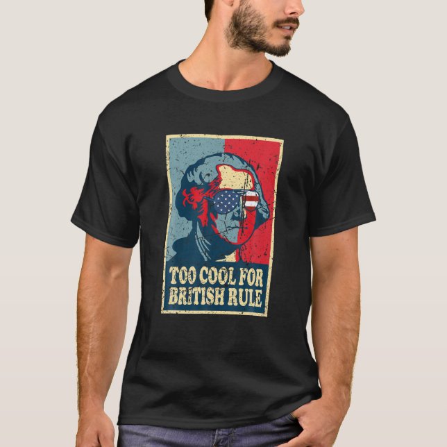Retro George Washington Coola för brittisk artikel T Shirt (Framsida)
