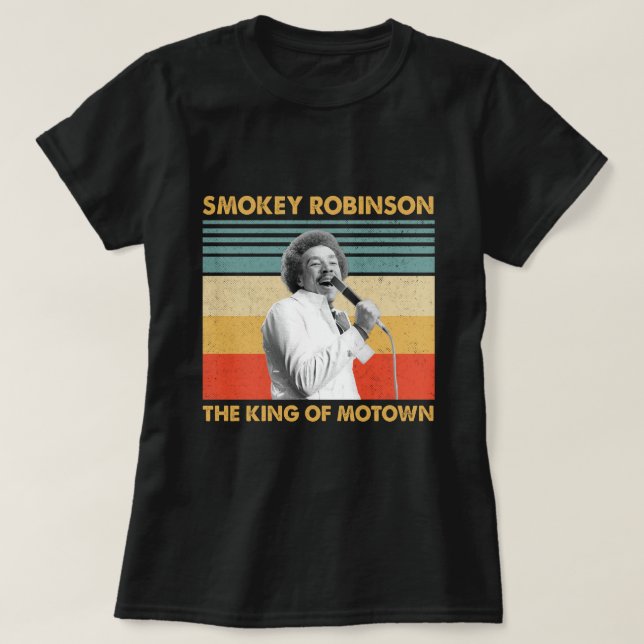 Retro ger Smokey Robinson Kung i Motown T Shirt (Design framsida)
