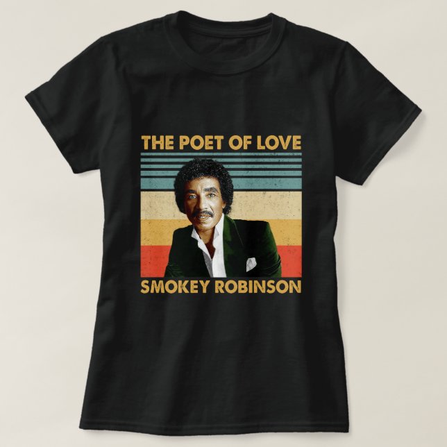 Retro ger Smokey Robinson - Poeten Kärlek T Shirt (Design framsida)