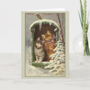 Retro German Fröhliche Weihnachten julkort Helgkort