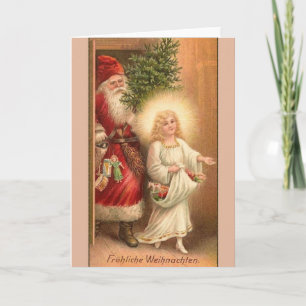 Retro German Fröhliche Weihnachten julkort Helgkort