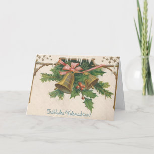 Retro German Fröhliche Weihnachten julkort Helgkort
